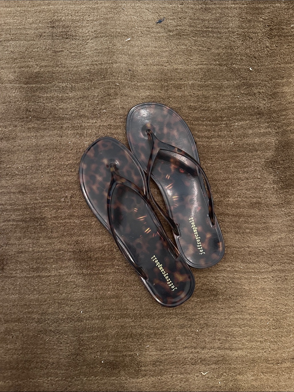 Free People Tortoiseshell Brown Jelly Flip Flop Sandals